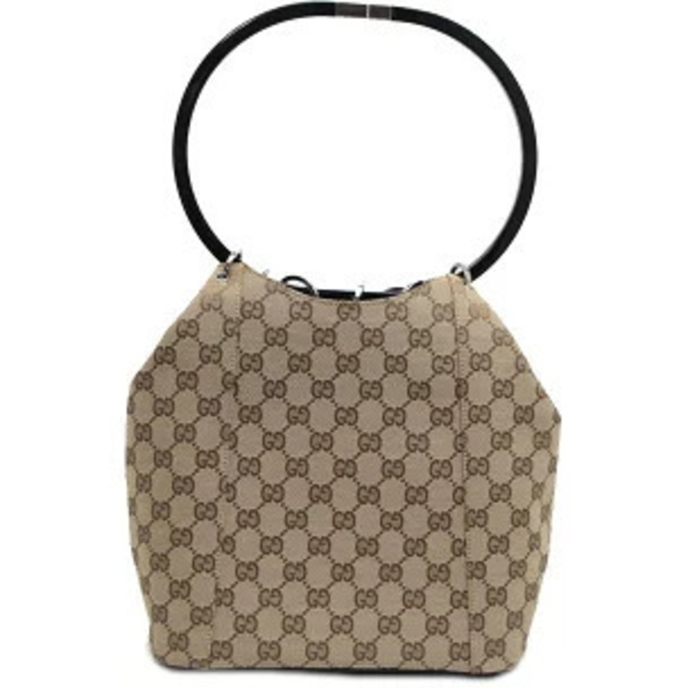 Gucci beige GG canvas handbag drawstring
